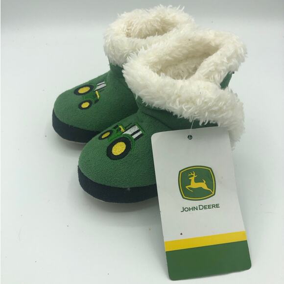 John Deere Tractor Baby Booties Boots Lined Slippers | Size 6-12 Months - Picture 3 of 8